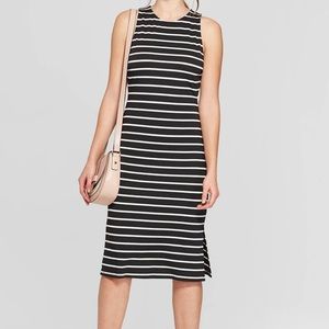 Striped Crewneck Knit Dress
